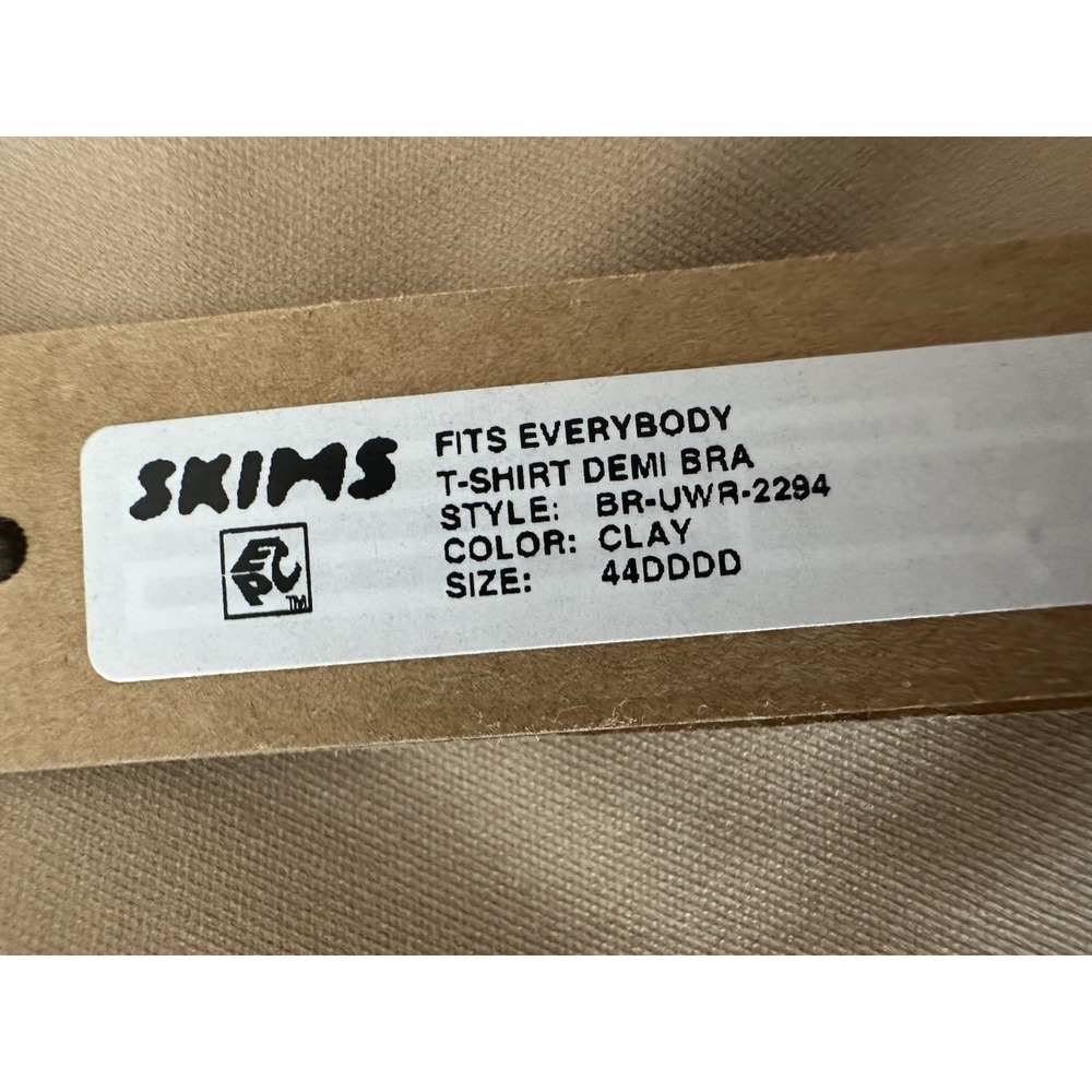 Skims Fits Everybody T Shirt Demi Bra Clay Size 44DDDD Underwire New‎ - Picture 5 of 6